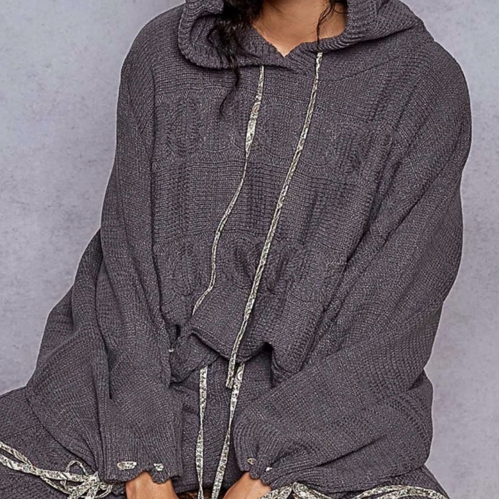POL 2-piece Gray Sweater Set; worn once - Picture 2 of 4